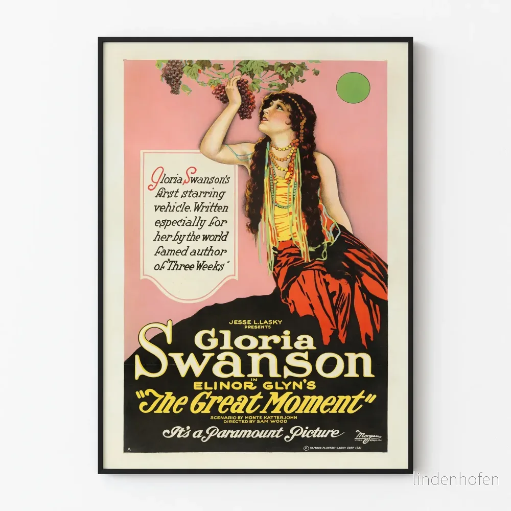 Vintage filmposter The Great Moment med Gloria Swanson