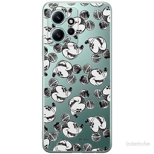ERT GROUP mobiltelefonfodral för Xiaomi REDMI NOTE 12 4G originalt och officiellt licensierat Disney mönster Mickey 025 optimalt anpassad till formen på mobiltelefonen, gedeeltelijk transparant 5905511936945
