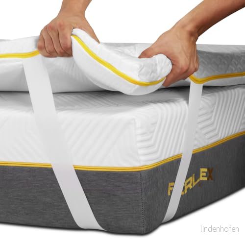 Ferlex ViscoGel Kallgarn topper 5 cm 100% viskoelastisk Dubbelsidig vinter Sommar Avtagbar och tvättbar bäddmadrass (150x190) 8436573699112