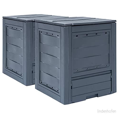 Trädgårdskompost 2 st grå 60x60x73 cm 520 L 8719883796758