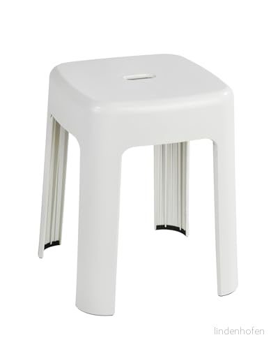 WENKO Badrumspall Alaska vit pall, polypropen, 37 x 45,5 cm, 4008838247082
