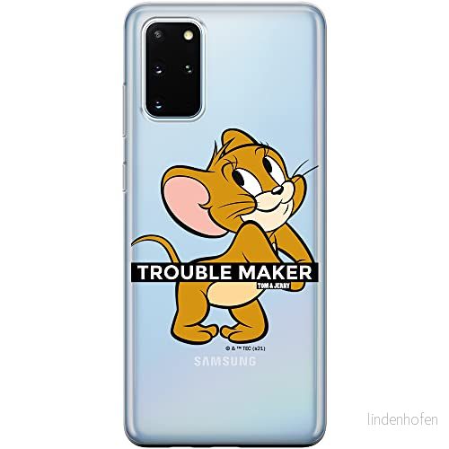 ERT GROUP mobiltelefonfodral för Samsung S20 PLUS / S11 originalt och officiellt licensierat Tom and Jerry mönster 012 Vit optimalt anpassad till formen på mobiltelefonen, gedeeltelijk transparant 5904805271663