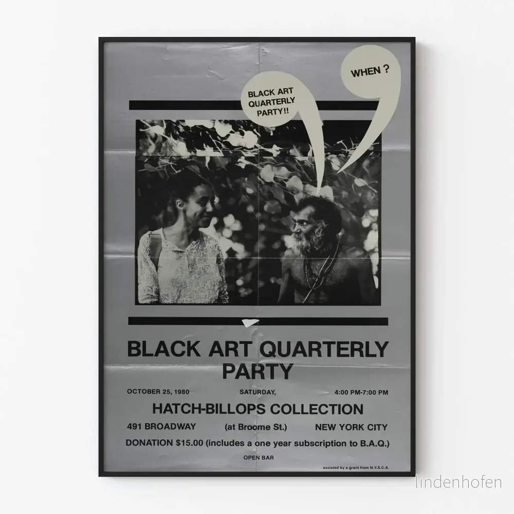 Vintage svart konst kvartalsfest 1980 - Retro väggdekoration