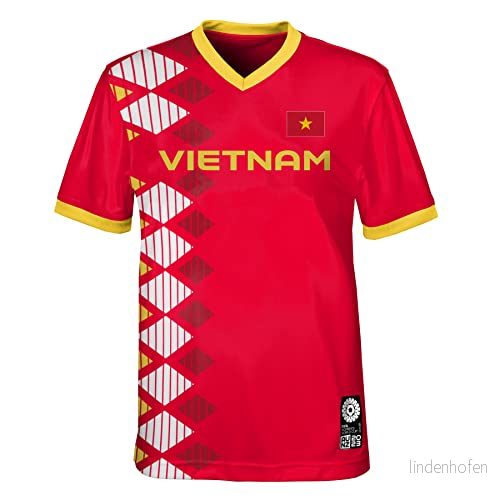 FIFA Unisex officiella 2023 kvinnors fotboll World Cup Kids Team Shirt, Vietnam t shirt (1 pack) 197427186896