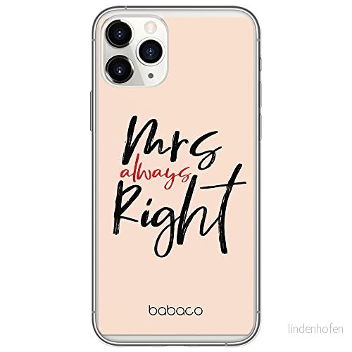 ERT GROUP mobiltelefonfodral för Apple Iphone 11 PRO originalt och officiellt licensierat Babaco mönster Mrs Right 001 Vit anpassad till formen på mobiltelefonen, fodral tillverkad av TPU plast 5904805048333