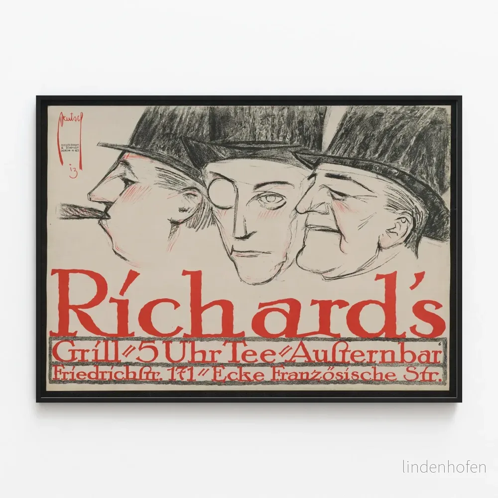 Vintageposter Richards Grill - Konstnärlig väggdekoration