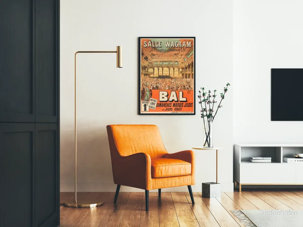 Vintageposter Bal Salle Wagram Paris väggdekoration - Bild 2