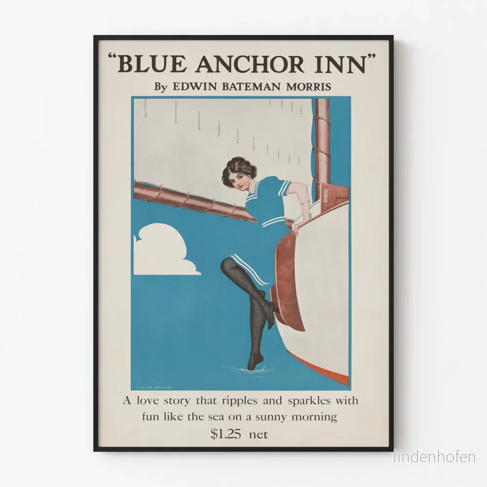 Vintageposter Blue Anchor Inn av Edwin Bateman Morris
