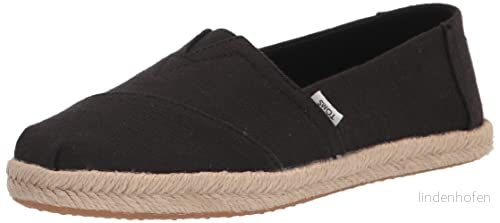 TOMS Alpargata rep för kvinnor, klassisk loafer, platt, Totalt svart, 41 EU 195703326066