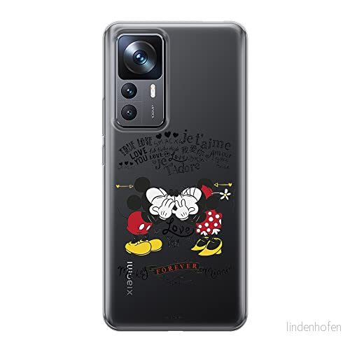 ERT GROUP mobiltelefonfodral för Xiaomi 12T/12T pro/K50 Ultra originalt och officiellt licensierat Disney mönster Mickey & Minnie 005 anpassad till formen på mobiltelefonen, gedeeltelijk transparant 5905511570965