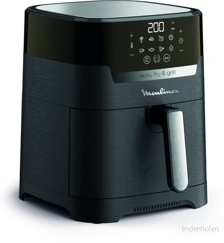 Moulinex Easy Fry & Grill Digital 2 i 1 oljefri fritös XL + grill, kapacitet 4,2 l, upp till 6 personer, 8 program, justerbar temperatur, timer, luftfryer EZ505810, svart 3045380021730