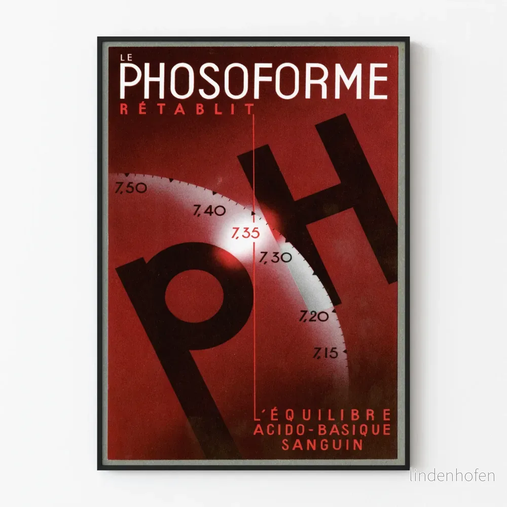 Vintageaffisch Le Phosoforme för blodets syra-basbalans