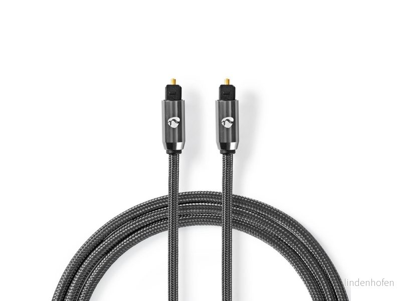 Nedis CATB25000GY10, TOSLINK, Hankoppling, 1 m, Grå 5412810318797