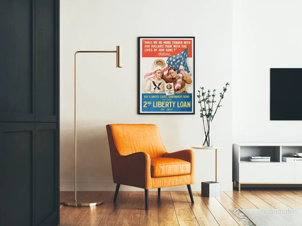 Vintageposter för 2:a Liberty Loan 1917 - Patriotisk väggdekoration - Bild 2