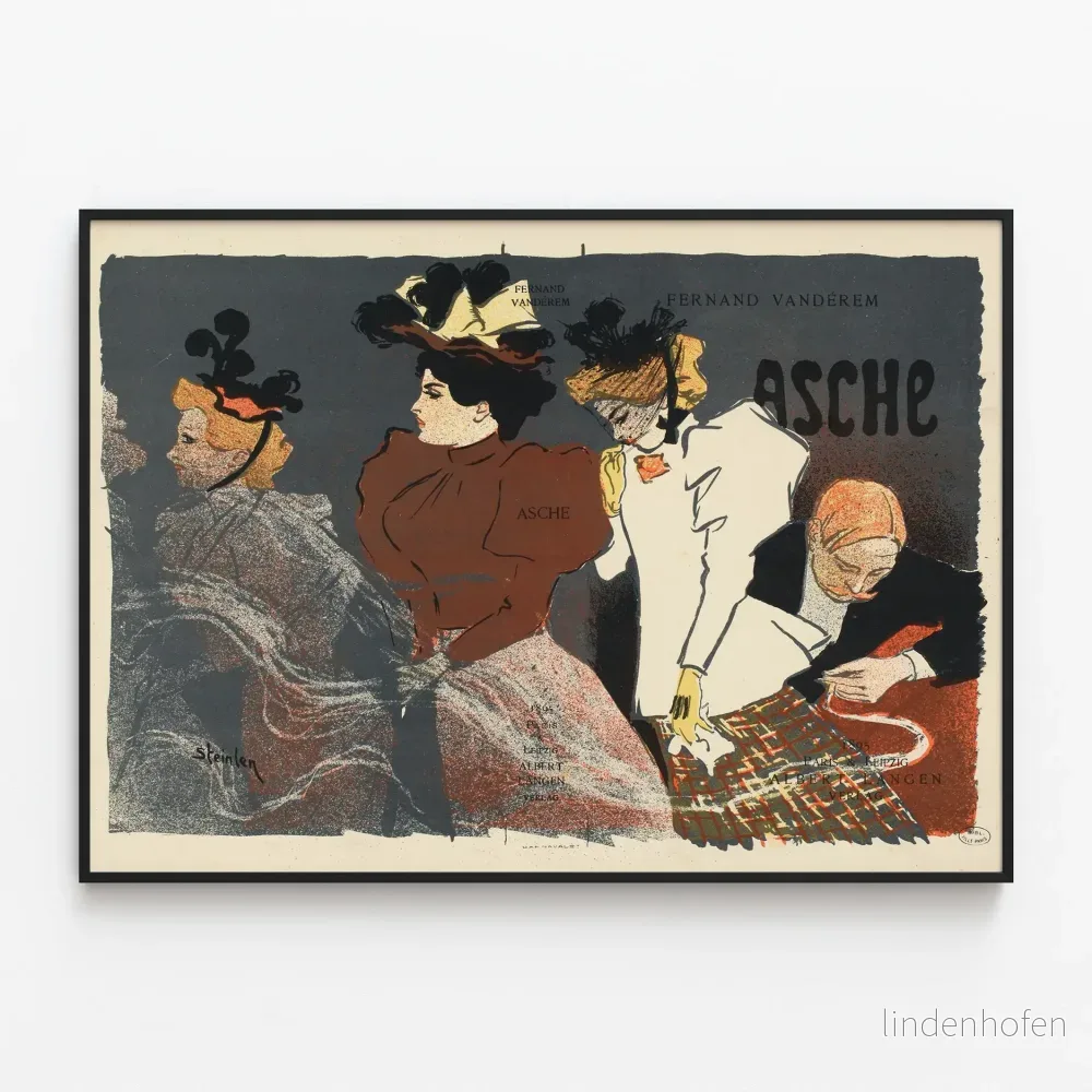 Vintageillustration för Asche av Fernand Vandérem