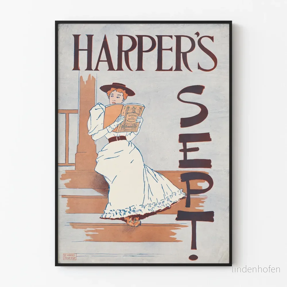 Vintageaffisch för Harper's septemberföreläsning om kvinnlighet