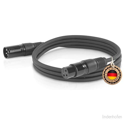 ETEC, XLR kabel, mikrofonkabel, kontakt till uttag, anslutningskabel, röd, 3,00 m 4262403750036