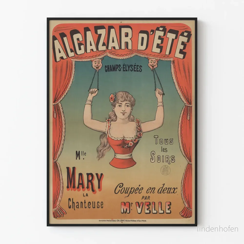Vintageposter Alcazar sommar Champs-Élysées Mlle Mary