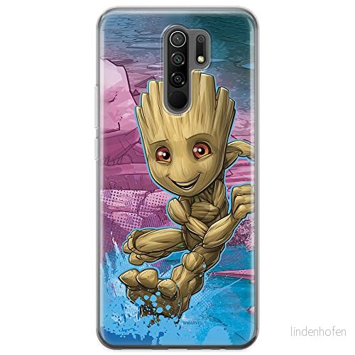 ERT GROUP mobiltelefonfodral för Xiaomi REDMI 9 originalt och officiellt licensierat Marvel mönster Groot 001 optimalt anpassad till formen på mobiltelefonen, fodral tillverkad av TPU plast 5903040306406
