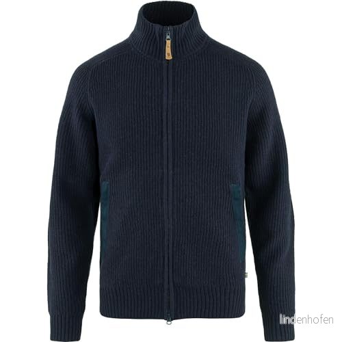 Fjällräven Herr Övik Zip cardigan stickad M Jersey, Mörk marinblå, S 7323450789480