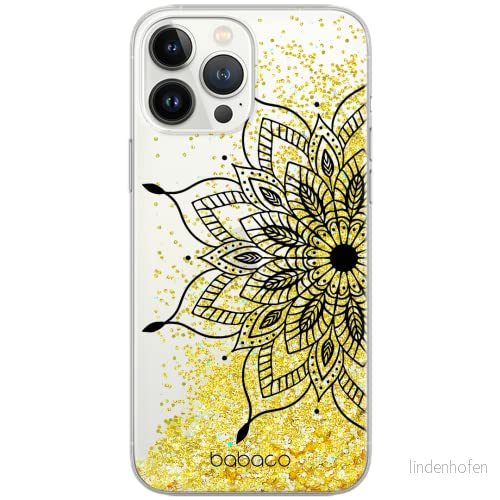ERT GROUP mobiltelefonfodral för Apple Iphone 13 PRO originalt och officiellt licensierat Babaco mönster Mandalas 004 Vit optimalt anpassad till formen på mobiltelefonen, med glitter overflow effekt 5904805828171