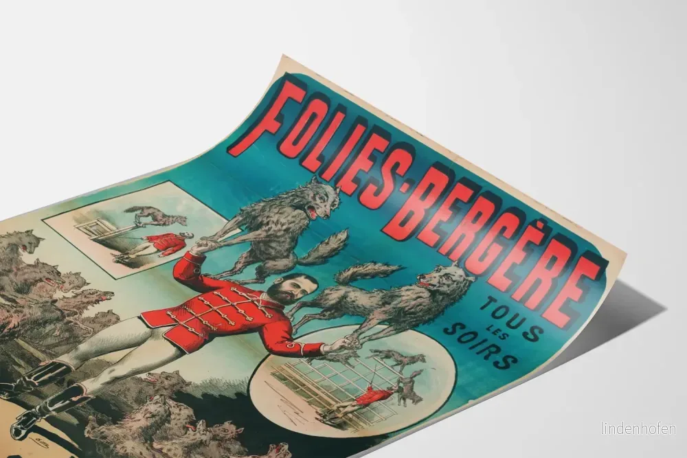 Vintageposter Folies-Bergère Rudesindo Roche och hans 15 vargar - Bild 3