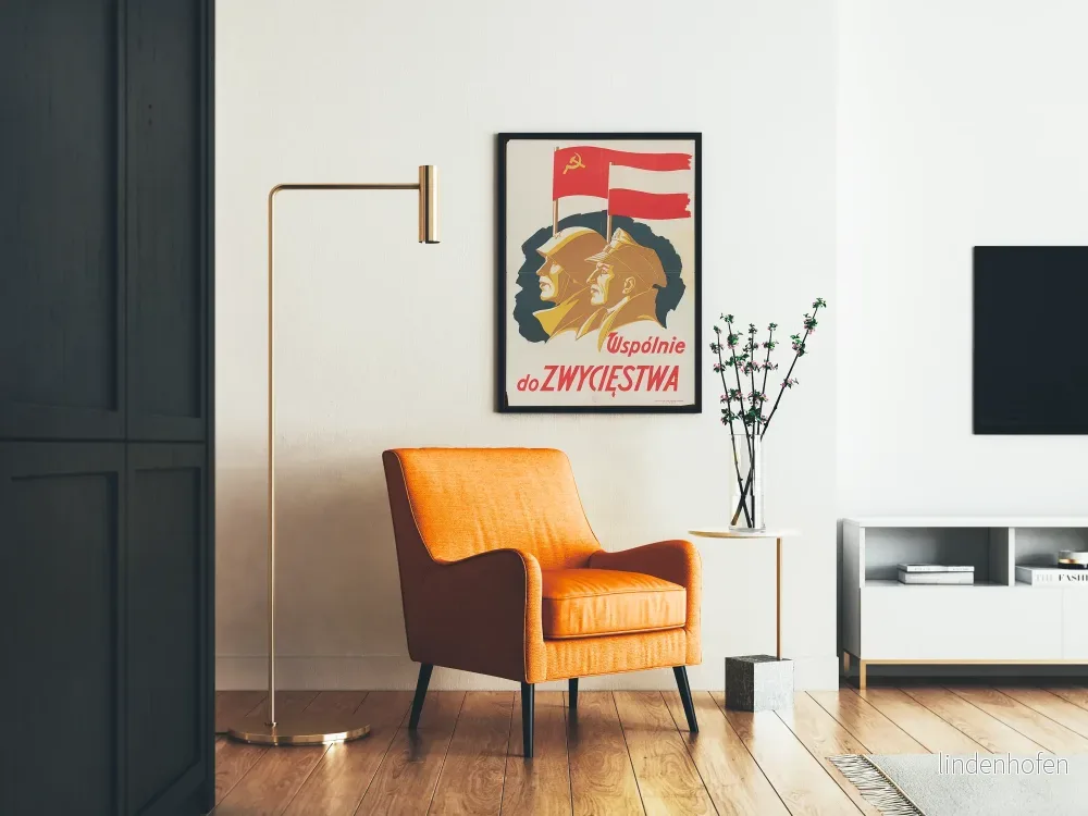Polsk propagandaposter Uspólnie do zwycięstwa - Vintage väggdekoration - Bild 2