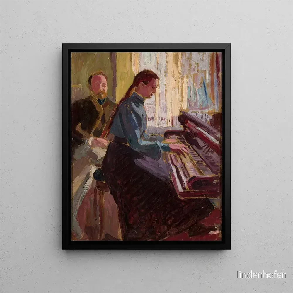 Målning vid piano – Aleksy Nowakowski | Konsttryck