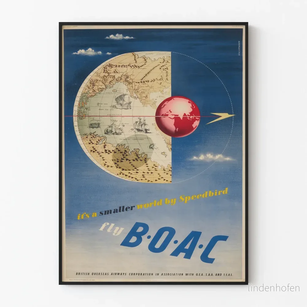 Vintageposter BOAC Väggdekoration Resor och Äventyr