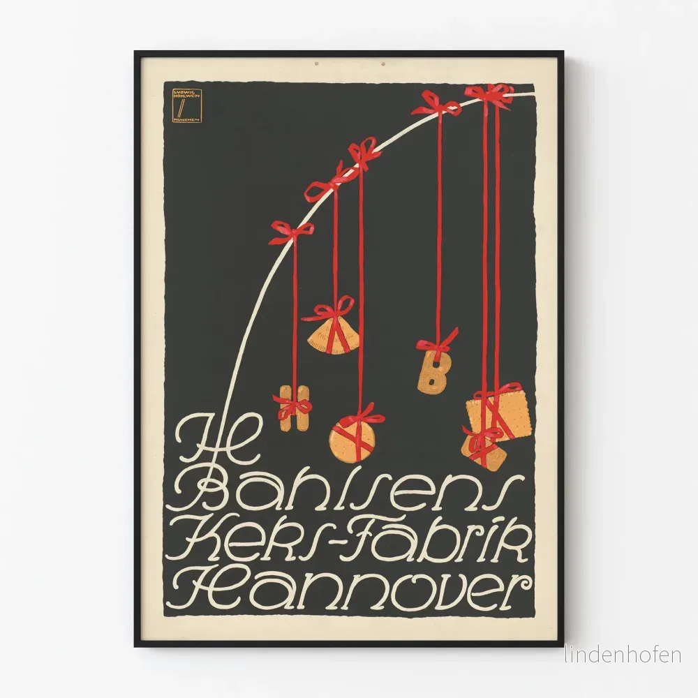 Retro affisch väggdekoration fabrik Bahlsens Keks Hannover