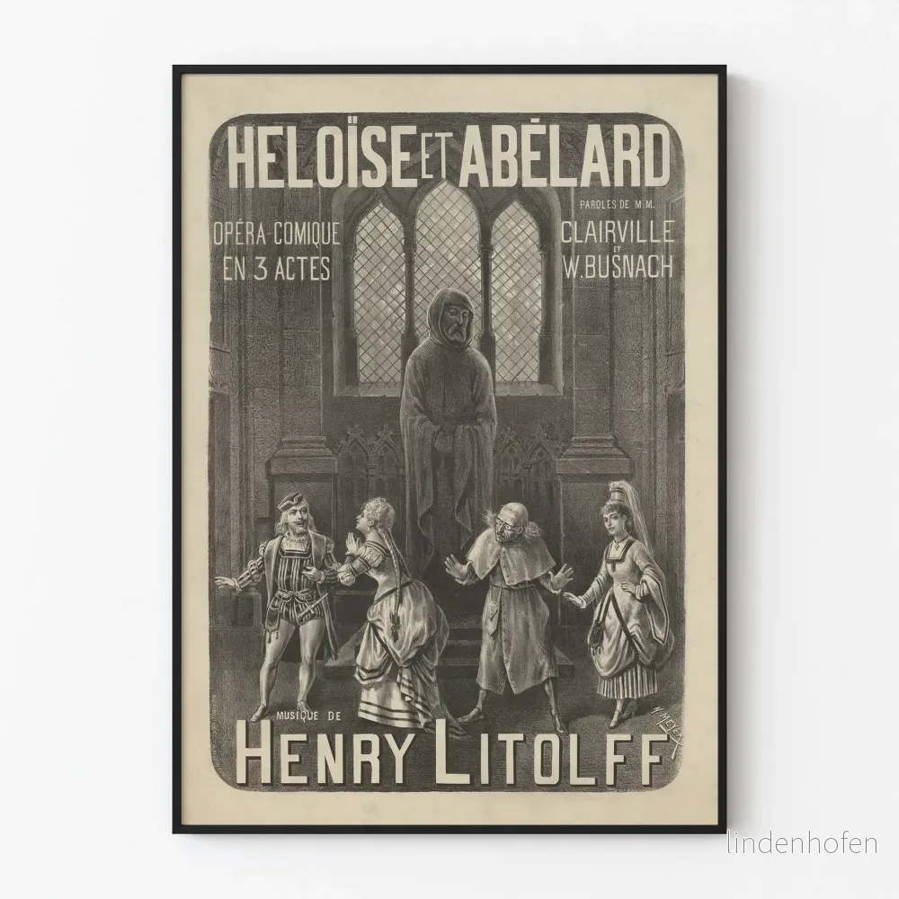 Vintageposter Héloïse och Abelard, komisk opera i 3 akter