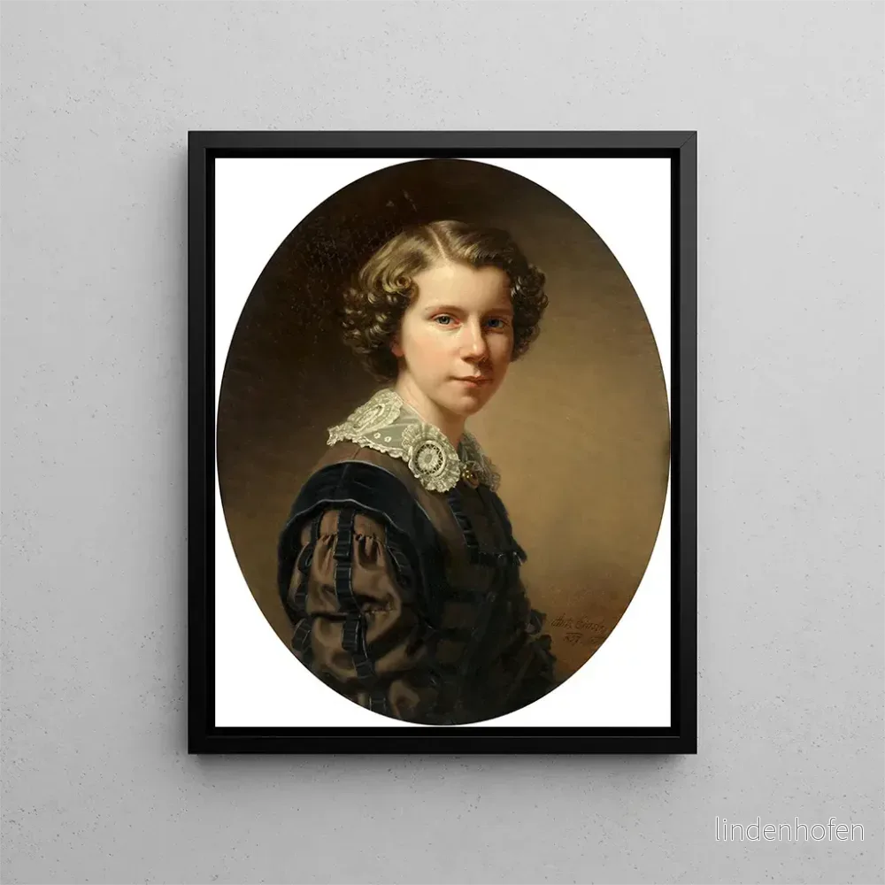 Målning Portrait d'une fille - Anton Einsle | Konsttryck
