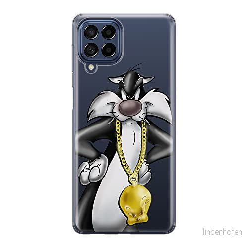 ERT GROUP mobiltelefonfodral för Samsung M33 5G originalt och officiellt licensierat Looney Tunes mönster Sylwester 003 optimalt anpassad till formen på mobiltelefonen, gedeeltelijk transparant 5905511340810