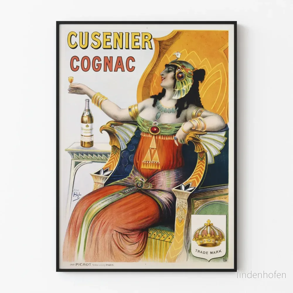 Vintage reklamposter för Cusenier Cognac väggdekoration