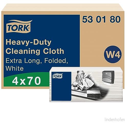 Tork Extra starka rengöringsservetter för flera ändamål vit W4, 4 x 70 våtservetter, 530180 7322541182865