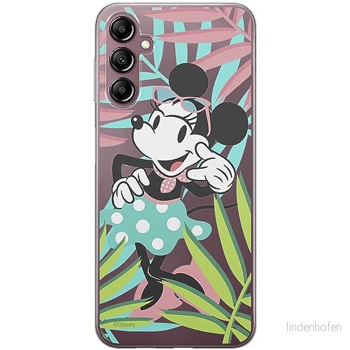 ERT GROUP mobiltelefonfodral för Samsung A14 4G/5G originalt och officiellt licensierat Disney mönster Minnie 040 optimalt anpassad till formen på mobiltelefonen, gedeeltelijk transparant 5905511834340