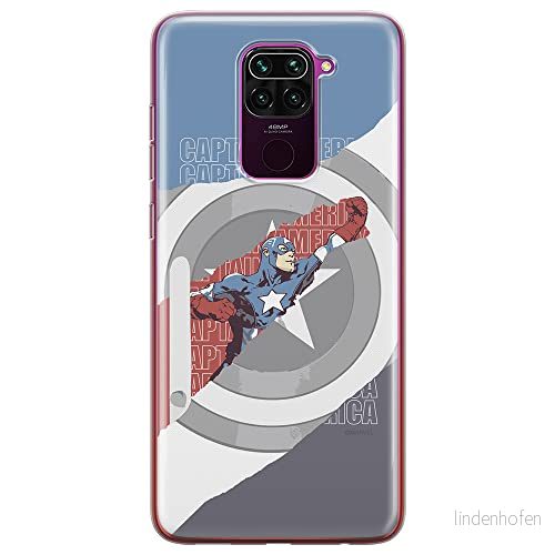 ERT GROUP mobiltelefonfodral för Xiaomi REDMI NOTE 9 originalt och officiellt licensierat Marvel mönster Captain America 013 anpassad till formen på mobiltelefonen, fodral tillverkad av TPU plast 5903040336328