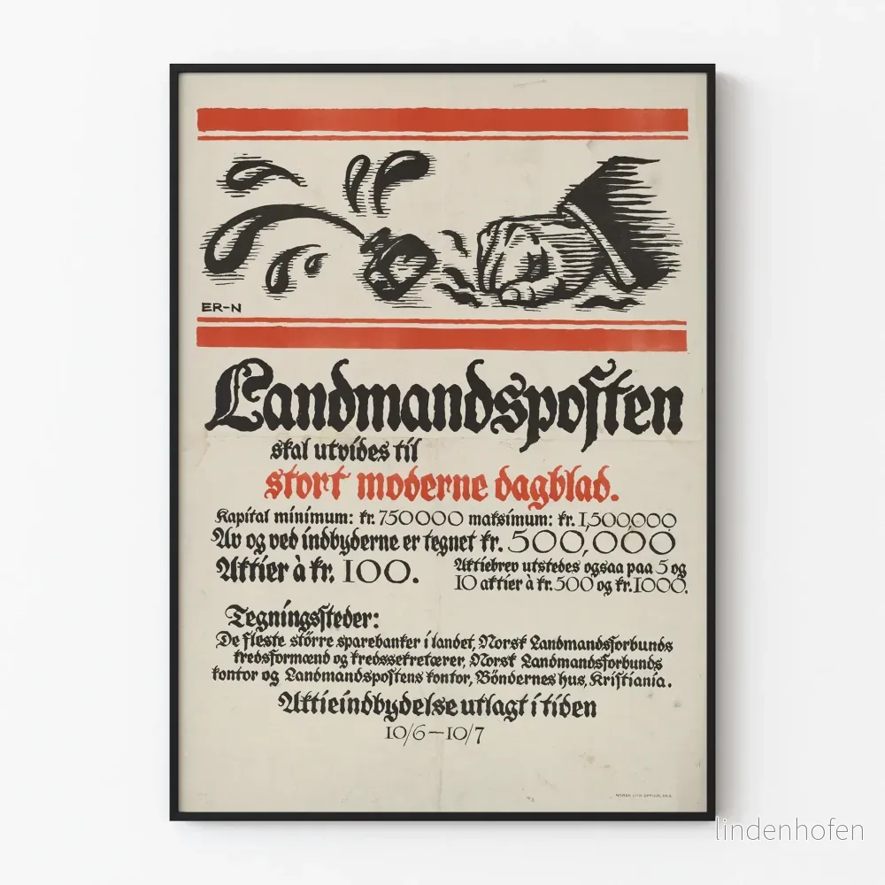 Vintage reklamposter från Norge för Landmandsposten