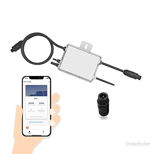enjoy solar Deye mikroväxelriktare, DC 20 V 60 till AC 220 230 V, integrerad WiFi modul skyddsklass IP67, perfekt för balkongkraftverk och mini PV system (Sun300G3 Eu set). 4260558574514