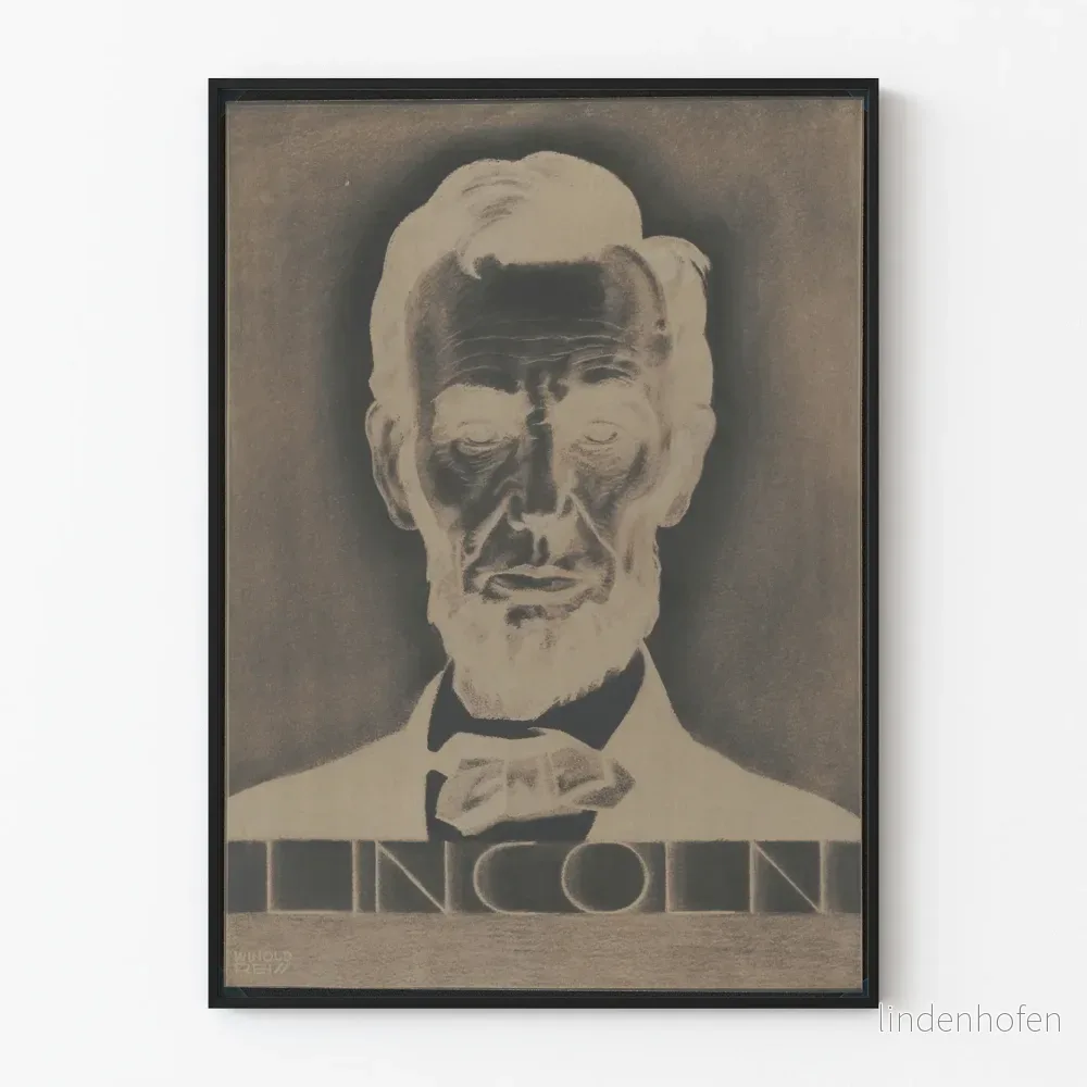 Vintageporträtt av Lincoln för väggdekoration