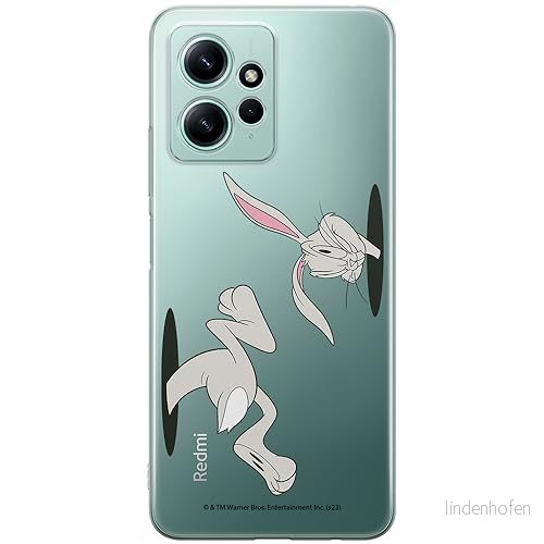ERT GROUP mobiltelefonfodral för Xiaomi REDMI NOTE 12 4G originalt och officiellt licensierat Looney Tunes mönster Bugs 016 optimalt anpassad till formen på mobiltelefonen, gedeeltelijk transparant 5905795079512