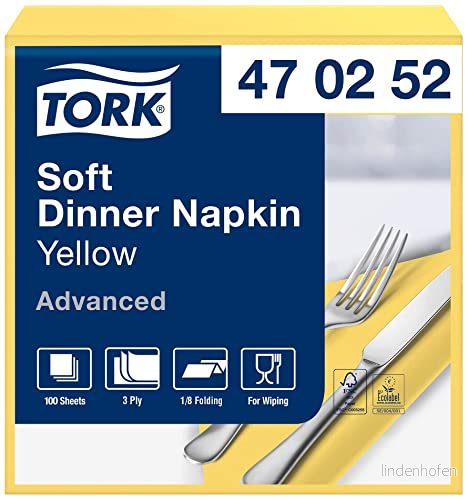 Tork 470251 mjuka middagsservetter, GUL, 1200 7322540770933
