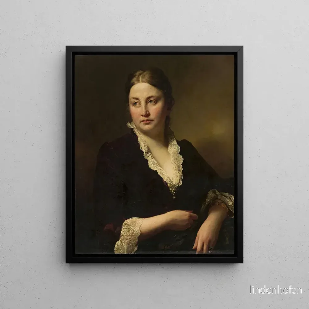Målning Portrait av en ung kvinna, Johana Fren von Tschamer - Anonym
