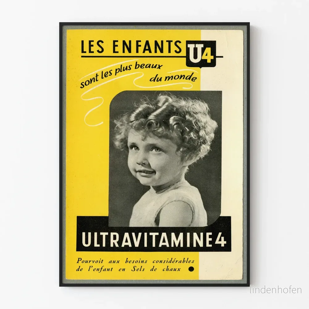 Vintageaffisch Ultraviamine 4 väggdekoration för barn