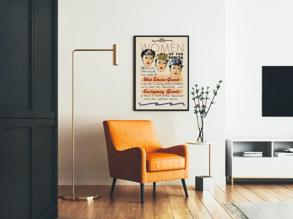 Vintageposter Kvinnor i Försvaret - Militär Väggdekoration - Bild 2