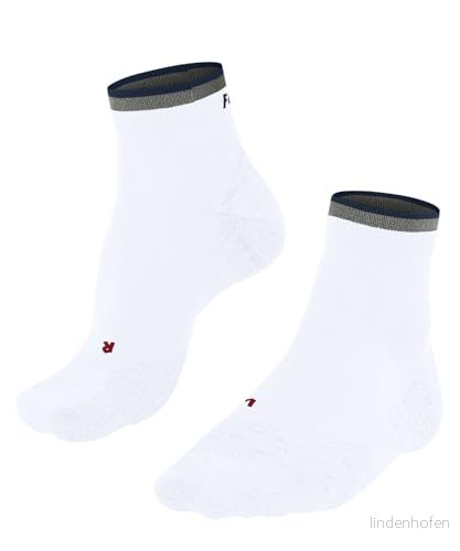 FALKE herr löparstrumpor RU4 Endurance Short M SSO bomull funktionellt material antiblåst 1 par, vit (White 2002) ränder, 3941 4067112652974