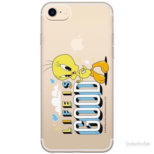 ERT GROUP mobiltelefonfodral för Iphone 7/8/ SE 2/ 3 originalt och officiellt licensierat Looney Tunes mönster Tweety 016 anpassad till formen på mobiltelefonen, gedeeltelijk transparant 5905795099367