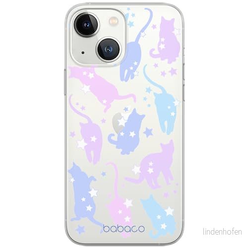 ERT GROUP mobiltelefonfodral för Iphone 13 originalt och officiellt licensierat Babaco mönster Cats 016 optimalt anpassad till formen på mobiltelefonen, gedeeltelijk transparant 5905131104564
