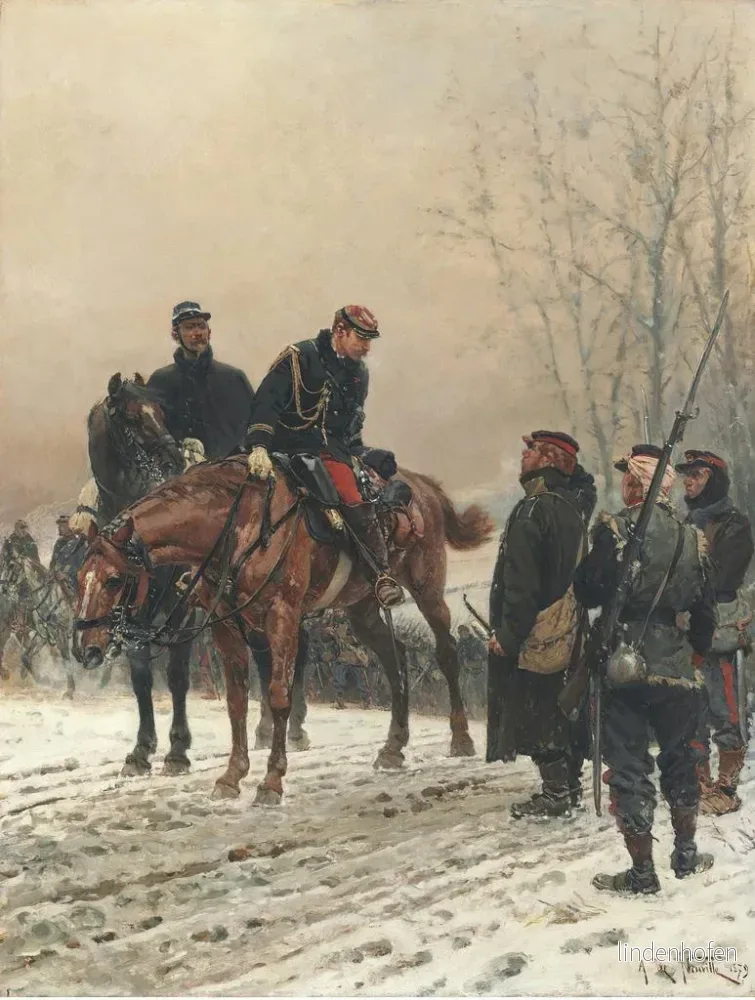 Målning Le Salut - Alphonse Marie de Neuville | Konsttryck - Bild 2