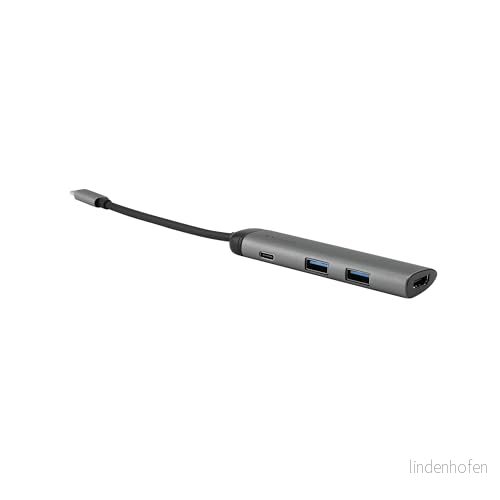 Verbatim USB C multiport adapter, hub med 3.0, HDMI 4K, och Type snabbladdningsport, adapter för bärbar dator Macbook, multimediaadapterkontakt C, silver 23942491408